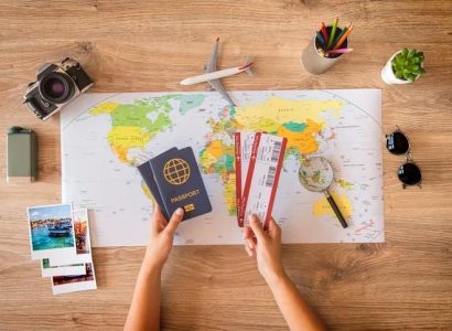 Travel itinerary used to plan an international holiday